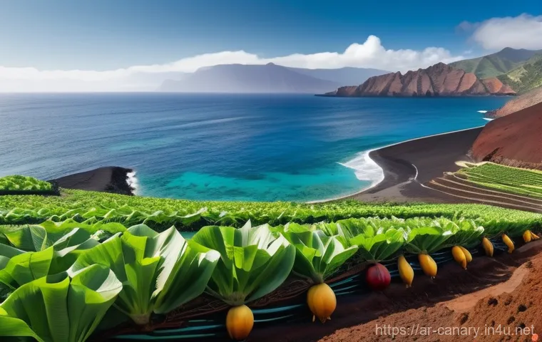 카나리아제도 경제 성장사 - **Historical Port Meets Modern Paradise**:
    "A panoramic, vibrant depiction of a bustling Canary ...